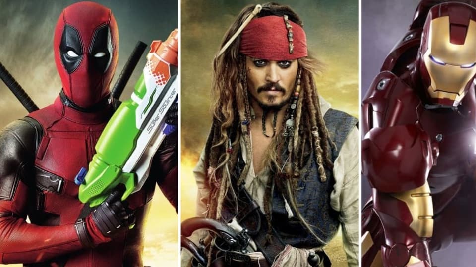 Deadpool, Jack Sparrow a Iron Man